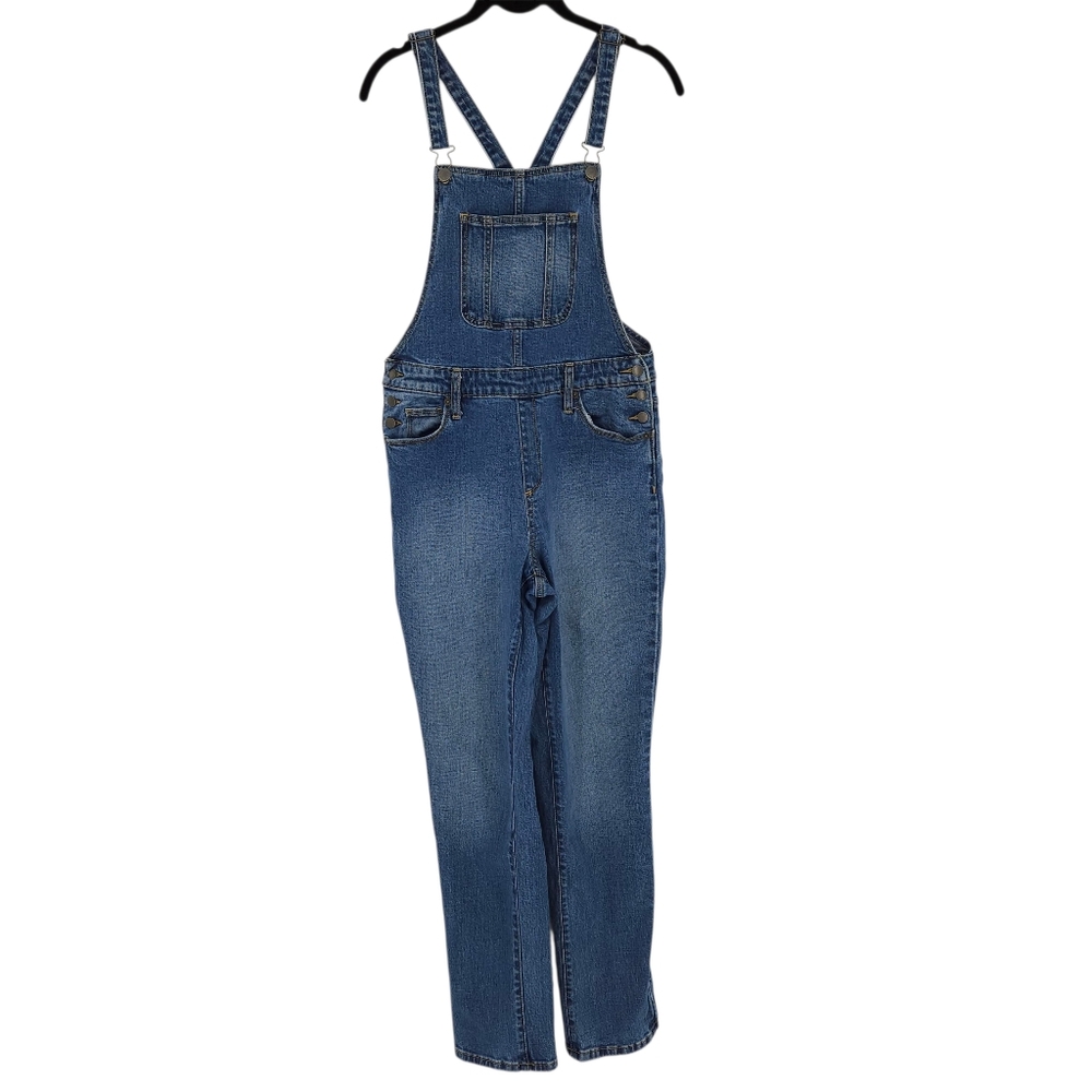 Universal Thread Straight Leg Bib Overalls Dark Wash Denim Coveralls 4